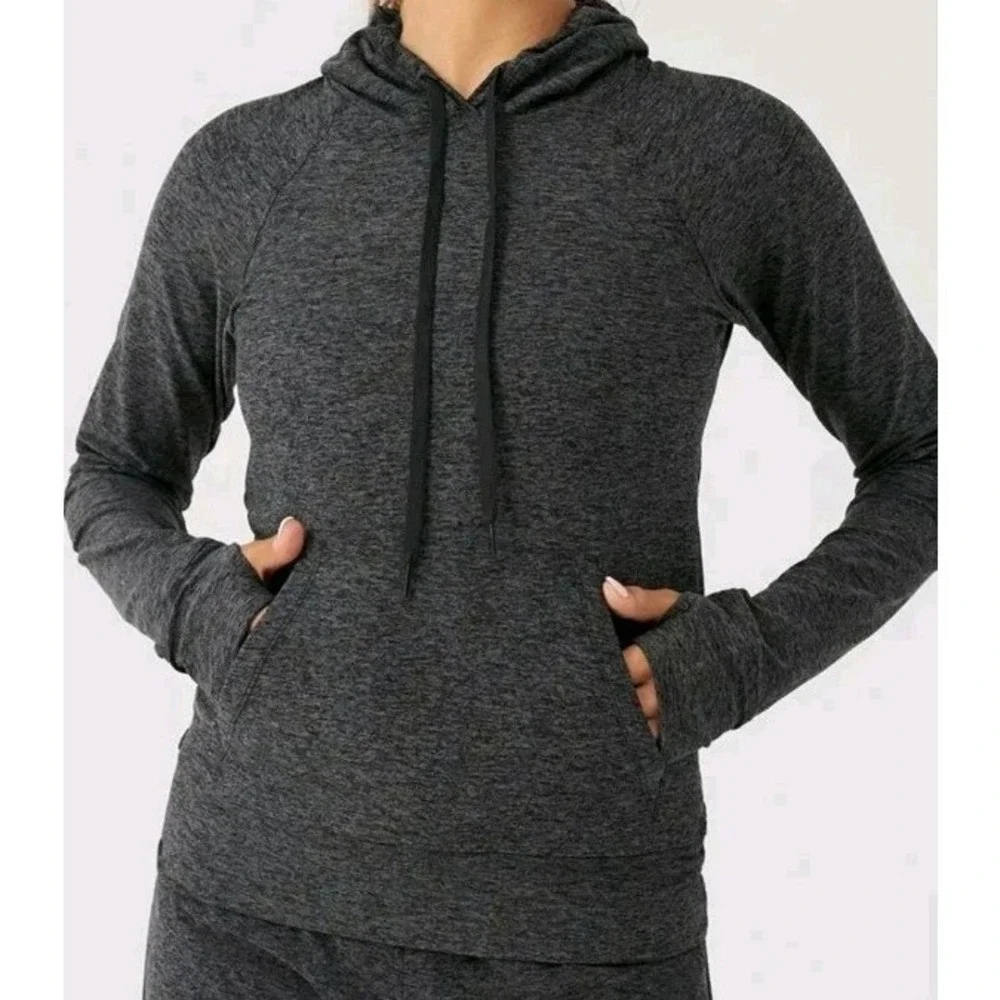 Outdoor‎ Voices CloudKnit Hoodie Charcoal Gray Heathered Pullover Small